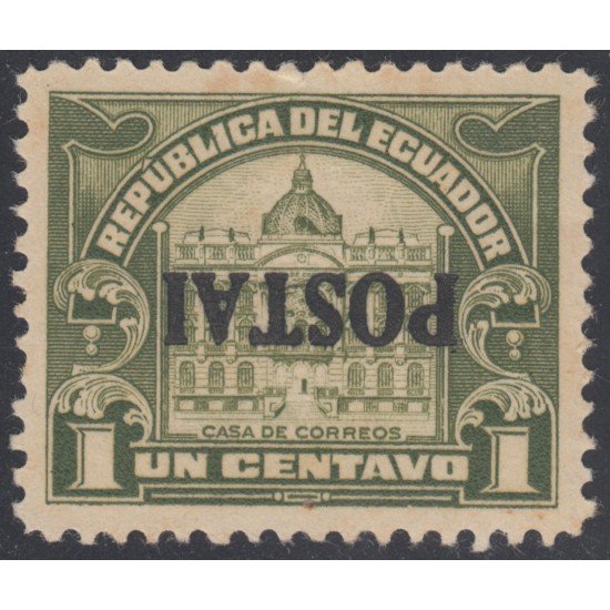 Ecuador 247a Variedad Variety sobrecarga invertida POSTAI 1920 - 1924 MH Ecuador 247a Variedad Variety sobrecarga invertida POSTAI 1920 - 1924 MH