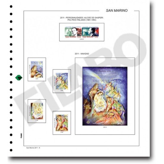 Filabo hojas álbum de sellos de San Marino 1982 sin protectores Filabo hojas álbum de sellos de San Marino 1982 sin protectores