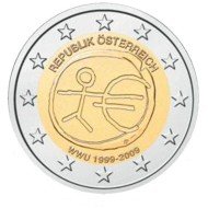 Austria 2009 2 € euros conmemorativos X Aniv. de EMU Unión Económica y Monetaria UEM
