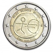 Bélgica  2009 2 € euros conmemorativos X Aniv. de EMU Unión Económica y Monetaria UEM