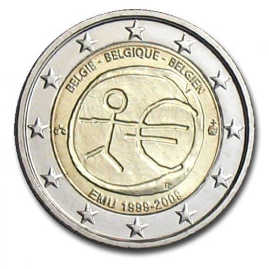 Bélgica 2009 2 € euros conmemorativos X Aniv. de EMU Unión Económica y Monetaria UEM Bélgica 2009 2 € euros conmemorativos X Aniv. de EMU Unión Económica y Monetaria UEM