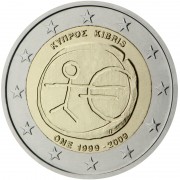 Chipre 2009 2 € euros conmemorativos X Aniv. de EMU Unión Económica y Monetaria UEM