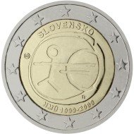 Eslovaquia  2009 2 € euros conmemorativos X Aniv. de EMU Unión Económica y Monetaria UEM