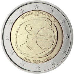 Finlandia 2009 2 € euros conmemorativos X Aniv. de EMU Unión Económica y Monetaria UEM Finlandia 2009 2 € euros conmemorativos X Aniv. de EMU Unión Económica y Monetaria UEM