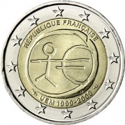Francia 2009 2 € euros conmemorativos X Aniv. de EMU Unión Económica y Monetaria UEM