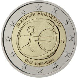 Grecia 2009 2 € euros conmemorativos X Av EMU Unión Económica Monetaria Grecia 2009 2 € euros conmemorativos X Av EMU Unión Económica Monetaria