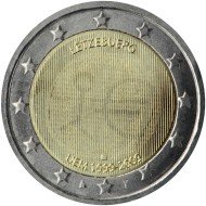 Luxemburgo 2009 2 € euros conmemorativos X Aniv. de EMU Unión Económica y Monetaria UEM