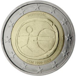 Portugal 2009 2 € euros conmemorativos X Aniv. de EMU Unión Económica y Monetaria UEM Portugal 2009 2 € euros conmemorativos X Aniv. de EMU Unión Económica y Monetaria UEM