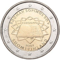 Finlandia 2007 2 € euros conmemorativos 50º Aniversario Tratado de Roma Finlandia 2007 2 € euros conmemorativos 50º Aniversario Tratado de Roma