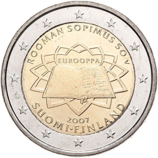 Finlandia 2007 2 € euros conmemorativos 50º Aniversario Tratado de Roma Finlandia 2007 2 € euros conmemorativos 50º Aniversario Tratado de Roma