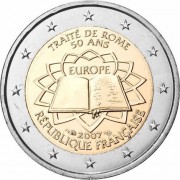 Francia 2007 2 € euros conmemorativos 50º Aniversario Tratado de Roma