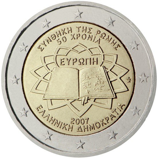 Grecia 2007 2 € euros conmemorativos 50º Aniversario Tratado de Roma Grecia 2007 2 € euros conmemorativos 50º Aniversario Tratado de Roma