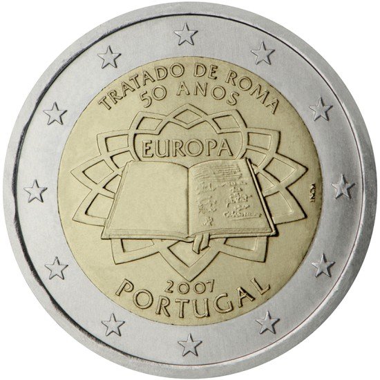 Portugal 2007 2 € euros conmemorativos 50º Aniversario Tratado de Roma Portugal 2007 2 € euros conmemorativos 50º Aniversario Tratado de Roma