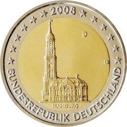 Alemania 2008 2 € euros conmemorativos Estado federado de Hamburgo ( 5 monedas ) Alemania 2008 2 € euros conmemorativos Estado federado de Hamburgo ( 5 monedas )
