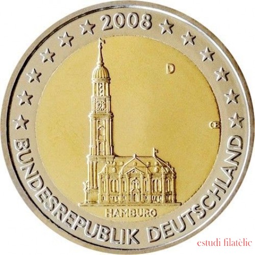Alemania 2008 2 € euros conmemorativos Estado federado de Hamburgo ( 5 monedas )