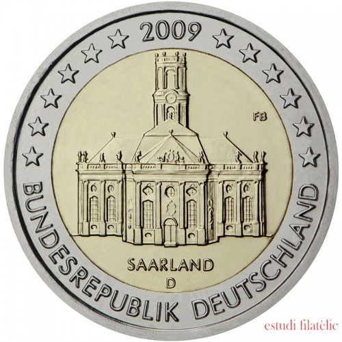 Alemania 2009 2 € euros conmemorativos Saarland  ( 5 monedas )