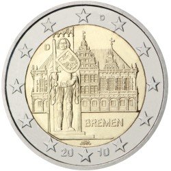 Alemania 2010 2 € euros conmemorativos Bremen ( 5 monedas ) Alemania 2010 2 € euros conmemorativos Bremen ( 5 monedas )