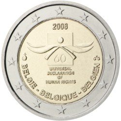 Bélgica 2008 2 € euros conmemorativos Sexagésimo Av. de la Declaración Universal de Derechos Humanos Bélgica 2008 2 € euros conmemorativos Sexagésimo Av. de la Declaración Universal de Derechos Humanos