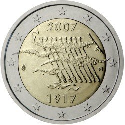 Finlandia 2007 2 € euros conmemorativos Av Independencia Finlandia 2007 2 € euros conmemorativos Av Independencia