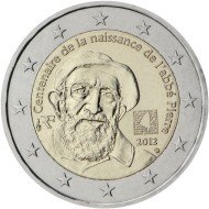 Francia 2012 2 € euros conmemorativos Centenario del nacimiento del abad Pierre