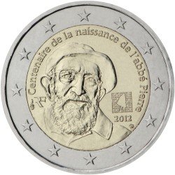 Francia 2012 2 € euros conmemorativos Centenario del nacimiento del abad Pierre Francia 2012 2 € euros conmemorativos Centenario del nacimiento del abad Pierre