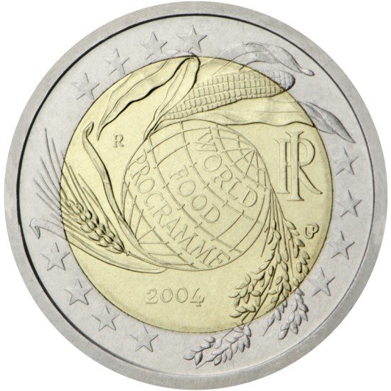 Italia 2004 2 € euros conmemorativos 50 Av Programa Mundial Alimentos Italia 2004 2 € euros conmemorativos 50 Av Programa Mundial Alimentos
