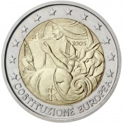 Italia 2005 2 € euros conmemorativos Av 1ª Constitución Europea