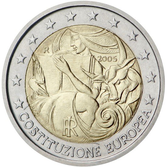 Italia 2005 2 € euros conmemorativos Av 1ª Constitución Europea Italia 2005 2 € euros conmemorativos Av 1ª Constitución Europea