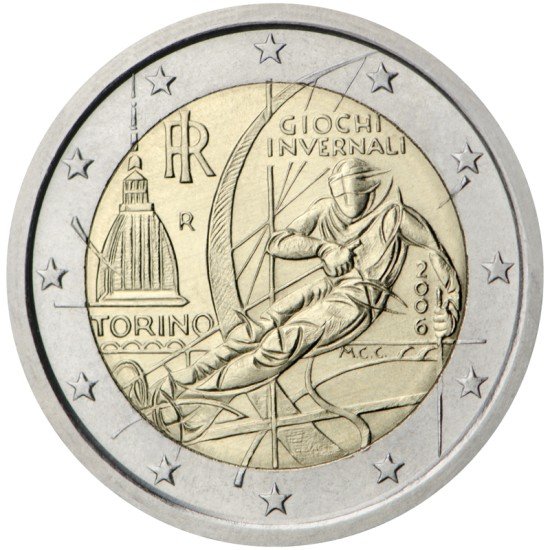 Italia 2006 2 € euros conmemorativos XX JJOO Invierno Turín Italia 2006 2 € euros conmemorativos XX JJOO Invierno Turín