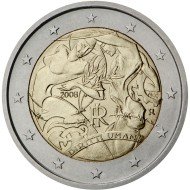Italia 2008 2 € euros conmemorativos 60º Av Declaración Derechos Humanos