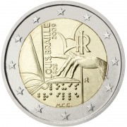 Italia 2009 2 € euros conmemorativos II Cent nacimiento Louis Braille