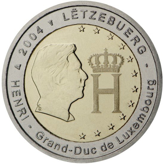 Luxemburgo 2004 2 € euros conmemorativos Gran duque Enrique Luxemburgo 2004 2 € euros conmemorativos Gran duque Enrique