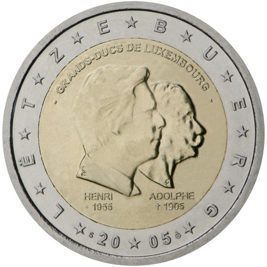 Luxemburgo 2005 2 € euros conmemorativos Av Gran Duque Enrique y Duque Alfonso Luxemburgo 2005 2 € euros conmemorativos Av Gran Duque Enrique y Duque Alfonso