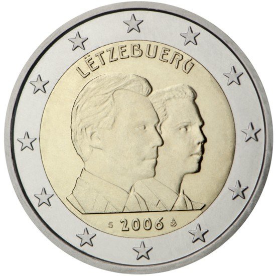 Luxemburgo 2006 2 € euros conmemorativos 25 Av duque Guillermo Luxemburgo 2006 2 € euros conmemorativos 25 Av duque Guillermo