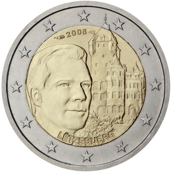 Luxemburgo 2008 2 € euros conmemorativos El gran duque Enrique y el Château de Berg Luxemburgo 2008 2 € euros conmemorativos El gran duque Enrique y el Château de Berg