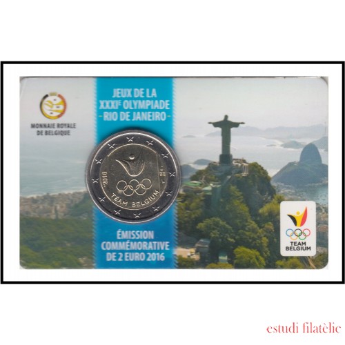 Bélgica 2016 Cartera Oficial Coin Card Moneda 2 € conm Olimpiadas Rio de Janeiro  