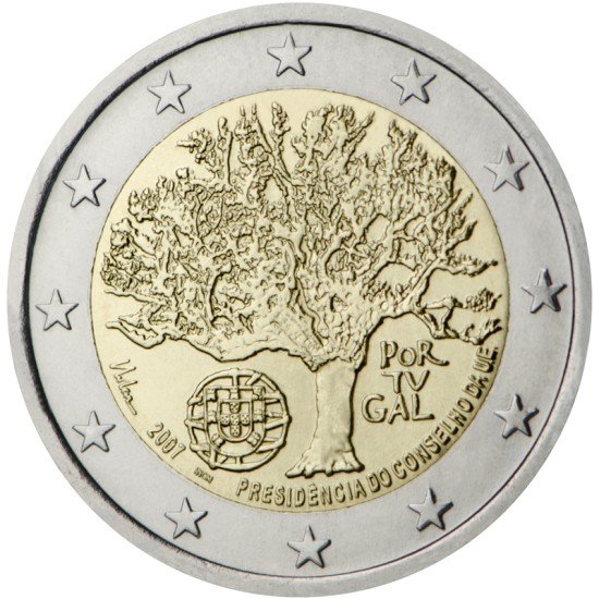 Portugal 2007 2 € euros conmemorativos Presidencia portuguesa de la UE