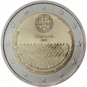 Portugal 2008 2 € euros conmemorativos 60º Av. Derechos Humanos 