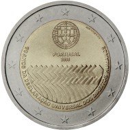 Portugal 2008 2 € euros conmemorativos 60º Av. Derechos Humanos