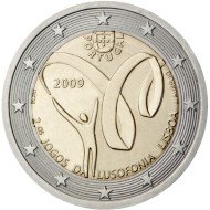Portugal 2009 2 € euros conmemorativos Segundos Juegos de la Lusofonía