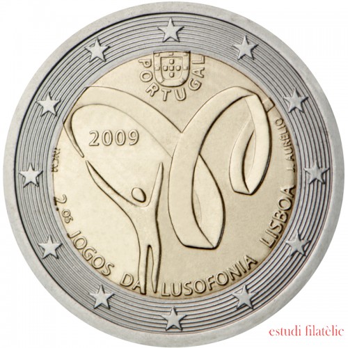 Portugal 2009 2 € euros conmemorativos Segundos Juegos de la Lusofonía