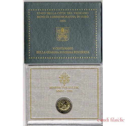 Vaticano 2006 Cartera Oficial Moneda 2 € euros Conmemorativos V Cent. Guardia Suiza 