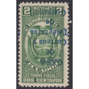 Ecuador 302b 1934 fiscales Variedad Variety sobrecarga invertida