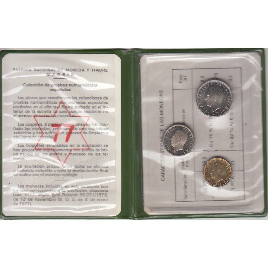 España Spain Cartera Oficial Pesetas 1975 (*19-77) Juan Carlos I FNMT España Spain Cartera Oficial Pesetas 1975 (*19-77) Juan Carlos I FNMT