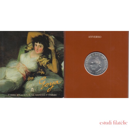 España Spain Cartera Oficial 1996 Moneda 2000 ptas Juan Carlos I Goya Maja vestida FNMT