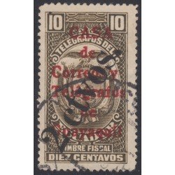 Ecuador 314a 1934 Telégrafos usado variedad sobrecarga Ecuador 314a 1934 Telégrafos usado variedad sobrecarga