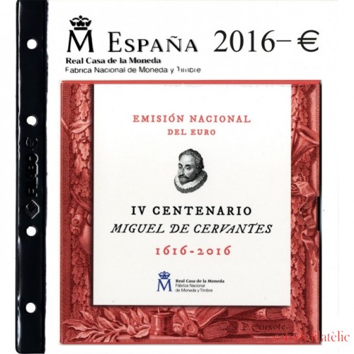 2016 Filabo Hoja Álbum Cartera EUROSET España Miguel de Cervantes FNMT