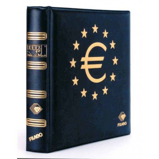 Filabo Álbum NUMIS billetes Euro Skay Azul con Cajetín