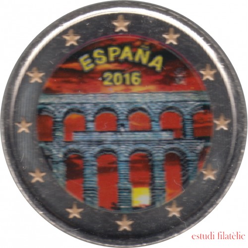 España 2016 2 € euros conmemorativos Color  Acueducto de Segovia 
