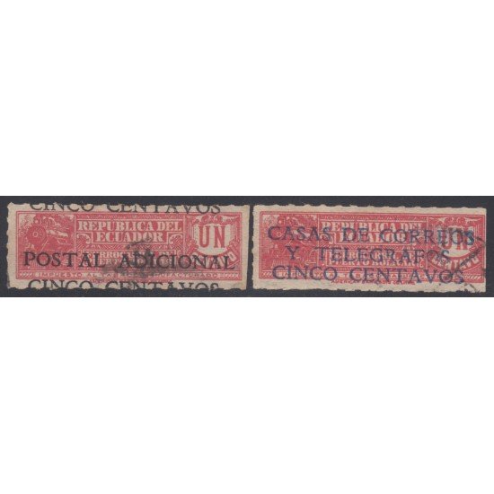 Ecuador 386/87 1940 Tabaco Tobacoo Usados Ecuador 386/87 1940 Tabaco Tobacoo Usados